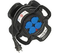 Brennenstuhl X-GUM - Carrete de cable eléctrico compacto (4 enchufes eléctricos (10 m H07RN-F 3G2,5, fabricado en Francia)