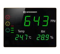 Bresser Bresser CO₂ Smile XXL Monitor de medición y control de la calidad del aire, humedad y temperatura con una pantalla extragrande ideal para espacios