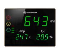 Bresser Bresser CO₂ Smile XXL Monitor de medición y control de la calidad del aire, humedad y temperatura con una pantalla extragrande ideal para espacios