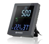 Bresser Bresser CO₂ Smile - Gris Monitor de medición y control de la calidad del aire, humedad y temperatura ideal para espacios cerrados