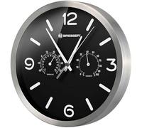 Bresser MyTime Thermo-/Hygro Reloj de Pared, Negro, 26 x 25 x 4.5 cm