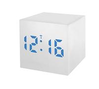 BRESSER MyTime WAC - Radiodespertador (imitación de Madera, LED Azul Regulable, indicador de Fecha y Temperatura), Color Blanco