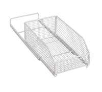 Brezento Cajón telescópico para cocina, cajón extraíble, cesta de almacenamiento con sistema de rieles para armarios de cocina, aparadores de baño, color blanco, 20 x 39 x 14 cm