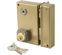 bricard 1835 cerradura de sobreponer vertical fouillot 5 pasadores Reversible tirante/poussant 80 x 120 Dore derecha), color dorado
