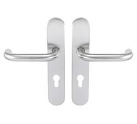 Bricard 666463 Juego de manijas de acero inoxidable en placa Tempo Classic para puerta de baño, inodoro (con condena)