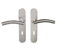 Bricard 666472 Conjunto de manijas INOX en Placa Tempo Classic Habitación, Puerta interior con llave