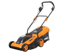 Bricoferrr Cortacésped Eléctrico - 1600W, Ancho de Corte 38 cm, Altura Regulable