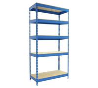 Simonrack Estantería metálica 1004-5 2000x1000x450 mm 5 baldas madera 300 kg por balda Azul/Madera