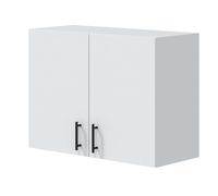 Bricohabitat Módulo Alto de Cocina para Colgar 80 cm Mueble Alto Cocina Suspendido Kira Blanco Brillo 80x59x34 cm