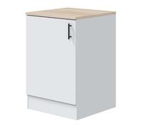 Bricohabitat Módulo Inferior Cocina Kira Moderno 1 Puerta Blanco Brillo y Roble Canadian 60x90x60 cm