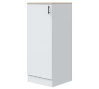 Bricohabitat Módulo Inferior Columna de Cocina Kira con 1 Puerta Blanco Brillo y Roble Canadian 3 Estantes 60x148x60 cm Melamina