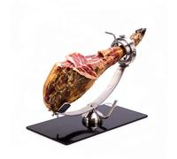 Bricolemar Jamonero Profesional Giratorio 360° Flores Cortés Don Benito - Base Pletina Negra 6 mm, Acero Inoxidable, Fabricado en España, Estable y Preciso