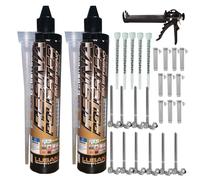 Bricoloco.com Bricoloco Kit Anclaje Adhesivo para Trabajos de Bricolaje y Construcción - Taco Químico de Poliéster