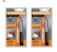 BricoLoco.com Pack 2 tubos Pegamento de contacto Supergen extrafuerte. Profesional. Madera, calzado, caucho, corcho. Uniones resistentes y duraderas. Bricolaje y reparación. (2, 75 ml.)