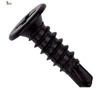 BricoLoco Tornillo roscachapa autotaladrante negro, blanco o cincado. Cabeza extra plana. Punta broca. Para metal, panel… (100 uds. 4,2x23 Negro)