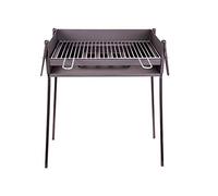 BRICOMIRAS Barbacoa CARBÓN Y LEÑA 60X40 CENTÍMETROS con Soporte para PAELLERA Ideal Camping Y Playa