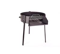 BRICOMIRAS Barbacoa Redonda LEÑA Y CARBÓN 60 CENTÍMETROS Ø con Soporte para PAELLERA Ideal para Camping Y Playa