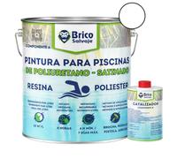 BRICOSALVAJE Pintura para Piscinas de Poliester, Cemento, Fibra, Baldosas | Dos Componentes | Buena adherencia (BLANCO, 5+0,75 KG)
