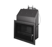 BRICOSOL TERMOESTUFA DE LEÑA BRONPI INSERTABLE 27 KW HYDRO 80-E CON CRISTAL VISION Y CAJÓN POR FUERA