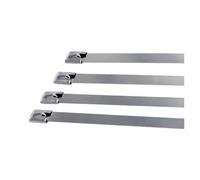 Bridas de acero inoxidable para cables 100 Uds 304# bridas for cables de acero inoxidable 4,6mm for autoblocantes alta resistencia bloqueo envoltura escape Metal multiusos(4.6x100mm)
