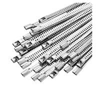 Bridas de acero inoxidable para cables Bridas for cables de acero inoxidable, bridas for bloqueo automático alta resistencia 5mm, for envoltura escape Metal multiusos, 10/100 Uds(5x300mm,100pcs)