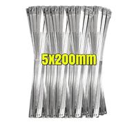 Bridas de acero inoxidable para cables Bridas for cables de acero inoxidable, correa envoltura Metal autoblocante, bridas for multiusos, sujetadores alambre, organizador Hardware(5x200mm,30PCS)