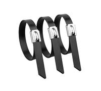 Bridas Metalicas Bridas for cables de 7,9 mm, bridas for metal y acero inoxidable, color negro, bloqueo recubierto, cierre multifuncional escape con cremallera Metal(7.9x200mm,20 pcs)