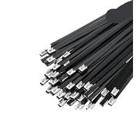 Bridas metálicas para cables 10-100 Uds. Bridas for cables de acero inoxidable negro Metal, bridas 4,6mm, for bloqueo alta resistencia for encuadernación tubos escape