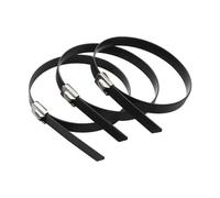 Bridas metálicas para cables 100 Uds bridas for cables de acero inoxidable 304 4,6 MM 7,9 ancho 100-1100mm metálicas autoblocantes negras completamente rociadas