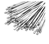 Bridas metálicas para cables Bridas de Metal acero inoxidable for cables, envoltura escape recubierta, bloqueo con cremallera, brida Cable multifuncional, 20/40/80/100 Uds