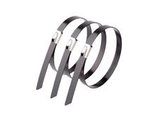 Bridas metálicas para cables Bridas for cables cubiertas de plástico negro, Metal, acero inoxidable, cierre multifuncional escape con cremallera, brida for 8mm, 10-100 Uds