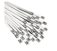 Bridas metálicas para cables Bridas for cables de acero inoxidable 316, 100 Uds., 4,6mm, Cable autoblocante Metal, brida con cremallera, longitud 100-1000mm