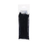 Bridas - paquete de 30 unidades, tamaño 4,8 x 250 mm, color negro, hechas de nylon, perfectas para organizar cables y realizar fijaciones de forma eficiente