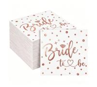 Bride to be Servilletas oro rosa blanco, 40 unidades, 33 x 33 cm