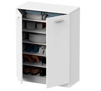 briebe Armario Dormitorio, Multiusos, Baño, Mueble Bajo Auxiliar Cocina, Zapatero, 2 Puertas, 5 Estantes 101x74x36 cm (Alto x Ancho x Profundo) Gran Capacidad, Nova (Blanco)