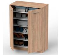 briebe Armario Dormitorio, Multiusos, Baño, Mueble Bajo Auxiliar Cocina, Zapatero, 2 Puertas, 5 Estantes 101x74x36 cm (Alto x Ancho x Profundo) Gran Capacidad, Nova (Roble Cambrian)