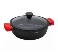Briebe Black Titanium Cacerola Baja Cocina Inducción Antiadherente Titanio, Cazuela 28cm, Aluminio Fundido sin PFOA, , Negro