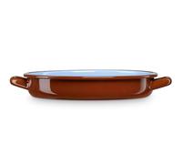briebe Cacerola Baja Inducción 24 cm, Cazuela 1,8 L Fuente Acero Esmaltado Vitrificado, Apta Vitrocerámica, Fuego, Gas, Horno, Restaurantes/Hogar, Terra Vintage Marrón Teja