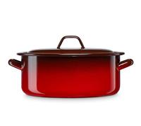 Briebe ignea cacerola inducción 16 cm cazuela 1,4 l con tapa, acero esmaltado, apta fuego horno, vintage, , rojo