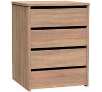 briebe Cajonera Armario Interior, Mesita de Noche, Cómoda Dormitorio, Sinfonier 4 Cajones, 63,5x46x45 cm (Alto x Ancho x Profundo) Escritorio Oficina (Roble Cambrian)
