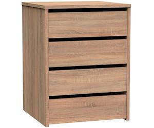 briebe Cajonera Armario Interior, Mesita de Noche, Cómoda Dormitorio, Sinfonier 4 Cajones, 63,5x46x45 cm (Alto x Ancho x Profundo) Escritorio Oficina (Roble Cambrian)