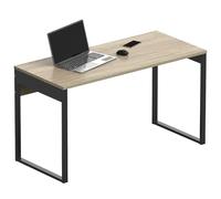 briebe Escritorio, Mesa de Ordenador Oficina, Estudio, Patas Estructura Metálica 76x135x60cm (Alto x Ancho x Profundo) Diseño Industrial, Desk, Smuk, Roble Cambrian/Negro