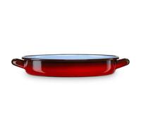 Briebe ignea cacerola baja inducción 22cm cazuela 1,5l fuente acero esmaltado vitrificado vintage fuego horno, , rojo
