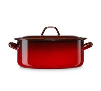 Briebe ignea cacerola inducción 16 cm cazuela 1,4 l con tapa, acero esmaltado, apta fuego horno, vintage, , rojo