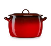 Briebe ignea olla abombada cocina inducción 28cm, cazuela 11 l tapa acero esmaltado, fuego, horno vintage, , rojo