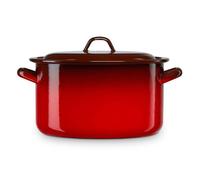Briebe ignea olla recta cocina inducción 24cm, cazuela 6,2l con tapa acero esmaltado, fuego, horno vintage, , rojo