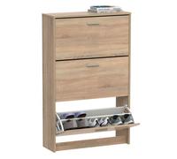 Briebe nova zapatero entrada recibidor, mueble auxiliar estrecho zapatos, 3 puertas, madera 119,5x74x25 cm, , madera