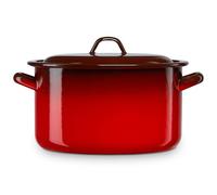 Briebe ignea olla recta cocina inducción 22cm, cazuela 5l con tapa acero esmaltado, fuego, horno vintage, , rojo