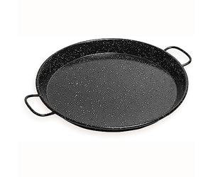briebe Paellera Valenciana Inducción Esmaltada 36 cm, Acero Esmaltado, 7 Raciones de Paella, Apta para Vitrocerámica, Fuego, Gas, Horno, Levante Negro Jaspeado