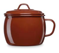 briebe Puchero Olla Cocina Inducción 12 cm con Tapa, Acero Esmaltado, Hervidor 1,3 L Vitrificado, Apto Vitrocerámica, Fuego, Gas, Horno, Terra Vintage Marrón Teja